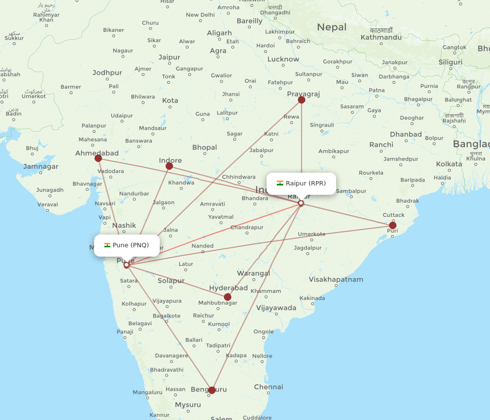 RPR-PNQ flight routes
