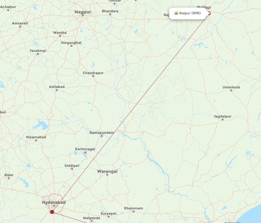 RPR to VGA flights and routes map