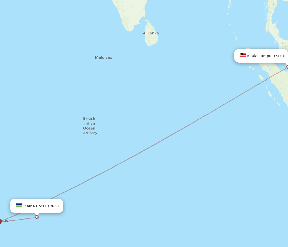 RRG-KUL flight routes