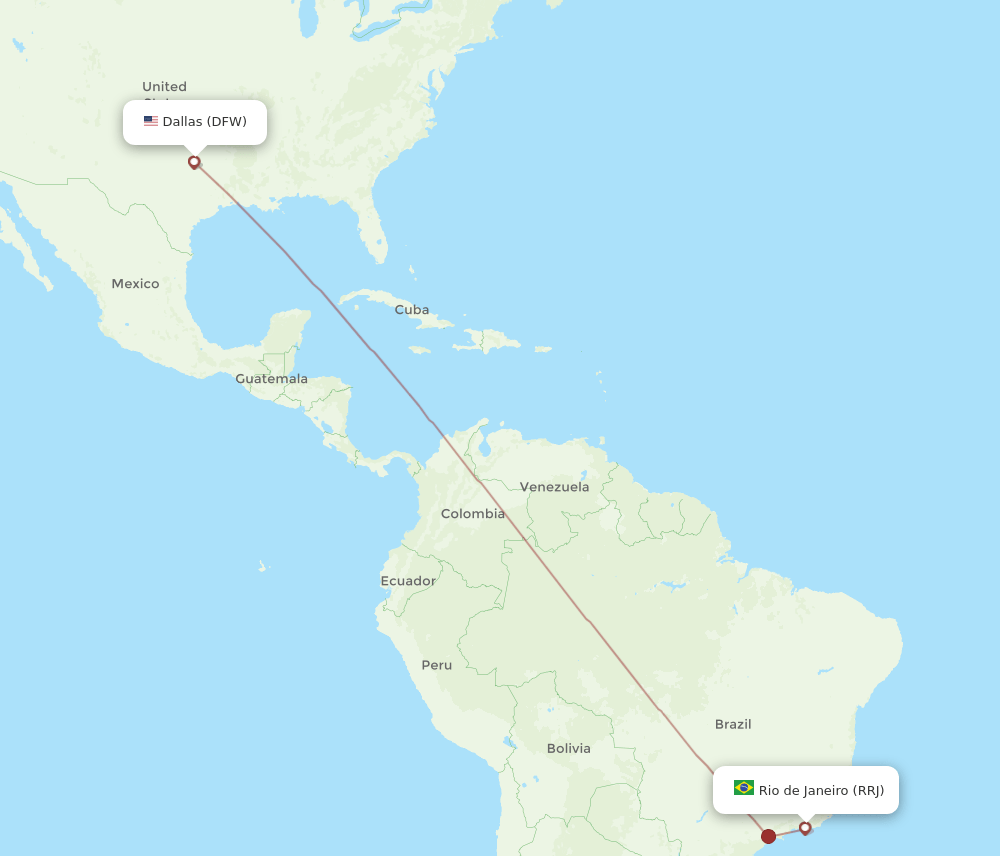 RRJ-DFW flight routes