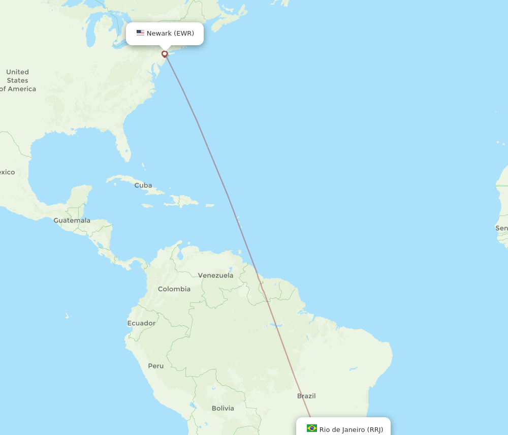 RRJ-EWR flight routes
