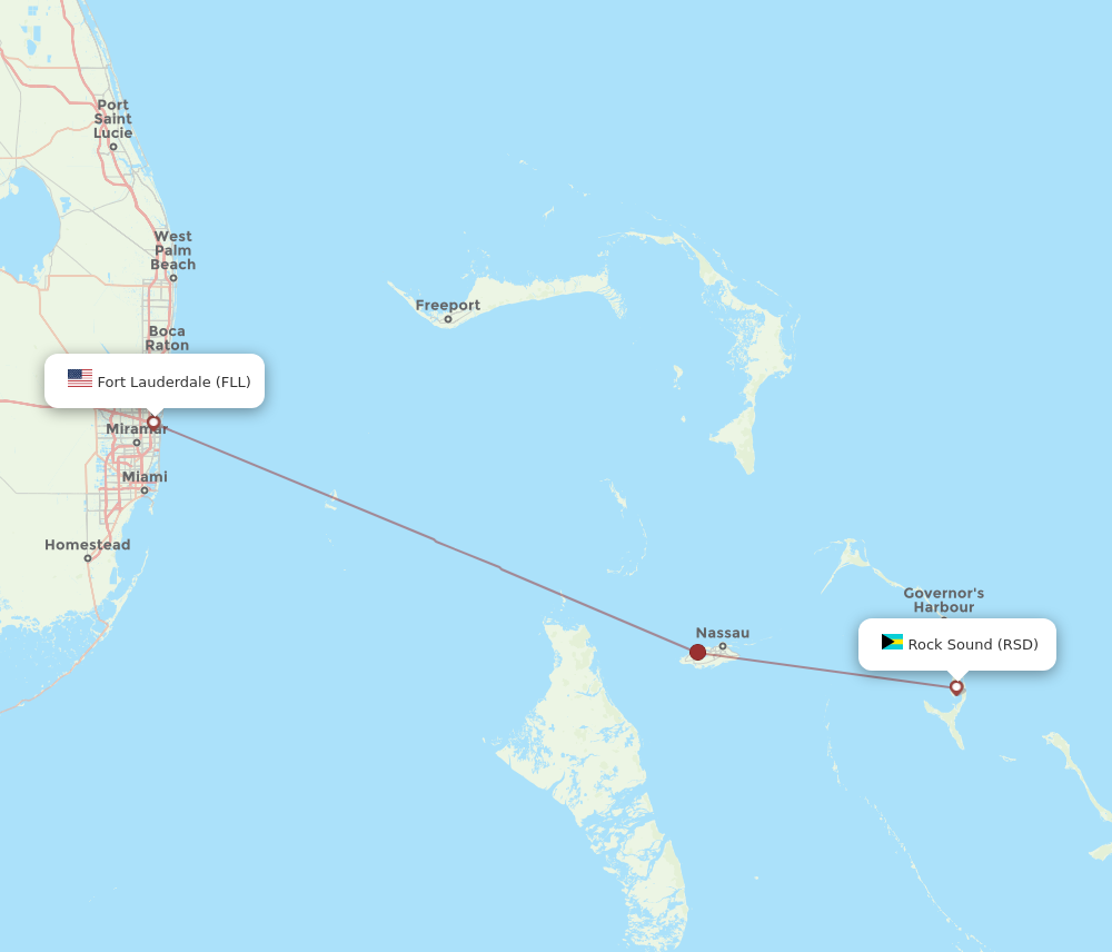 RSD to FLL flights and routes map