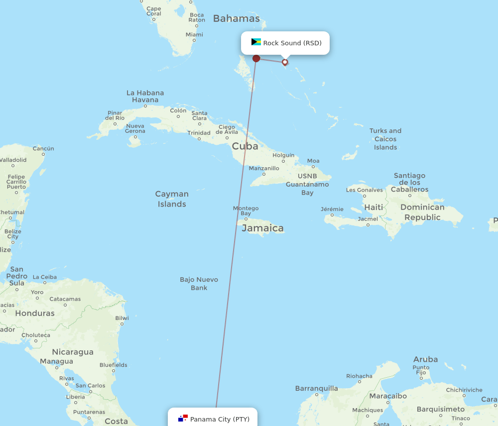 RSD-PTY flight routes