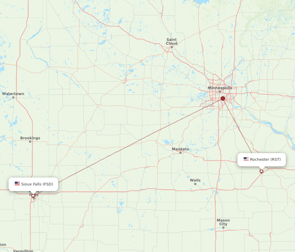 RST-FSD flight routes