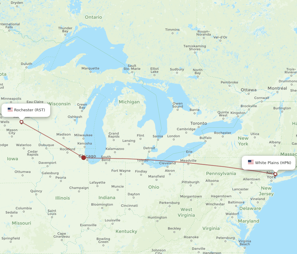 RST-HPN flight routes
