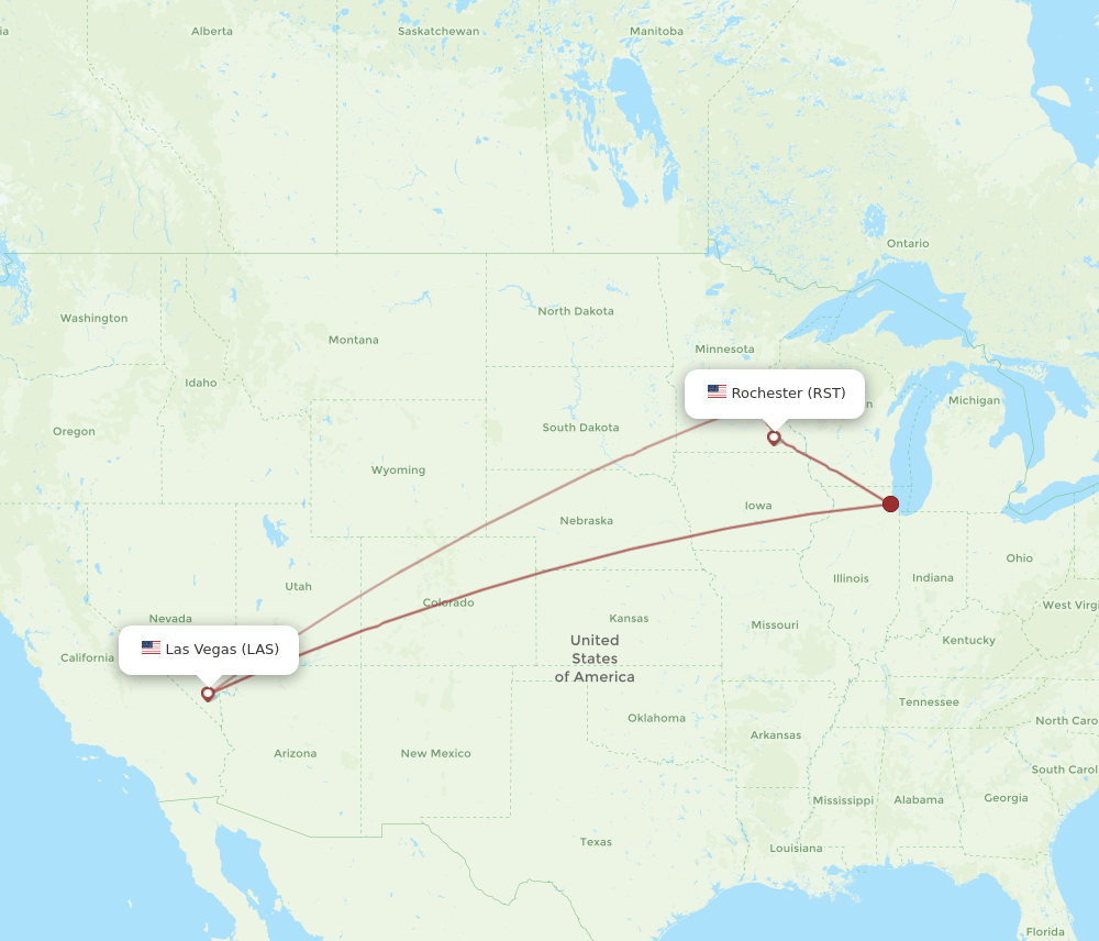 RST-LAS flight routes