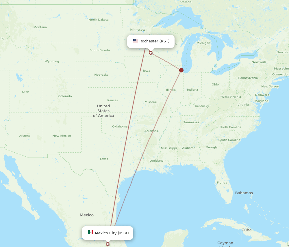 RST-MEX flight routes