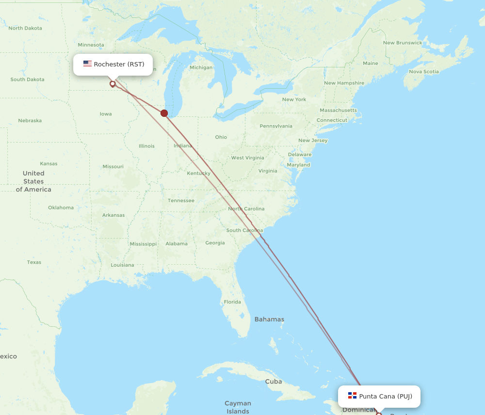 RST-PUJ flight routes