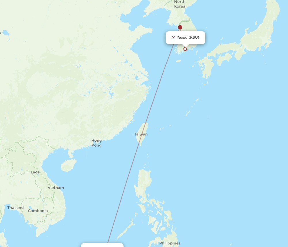 RSU-BWN flight routes