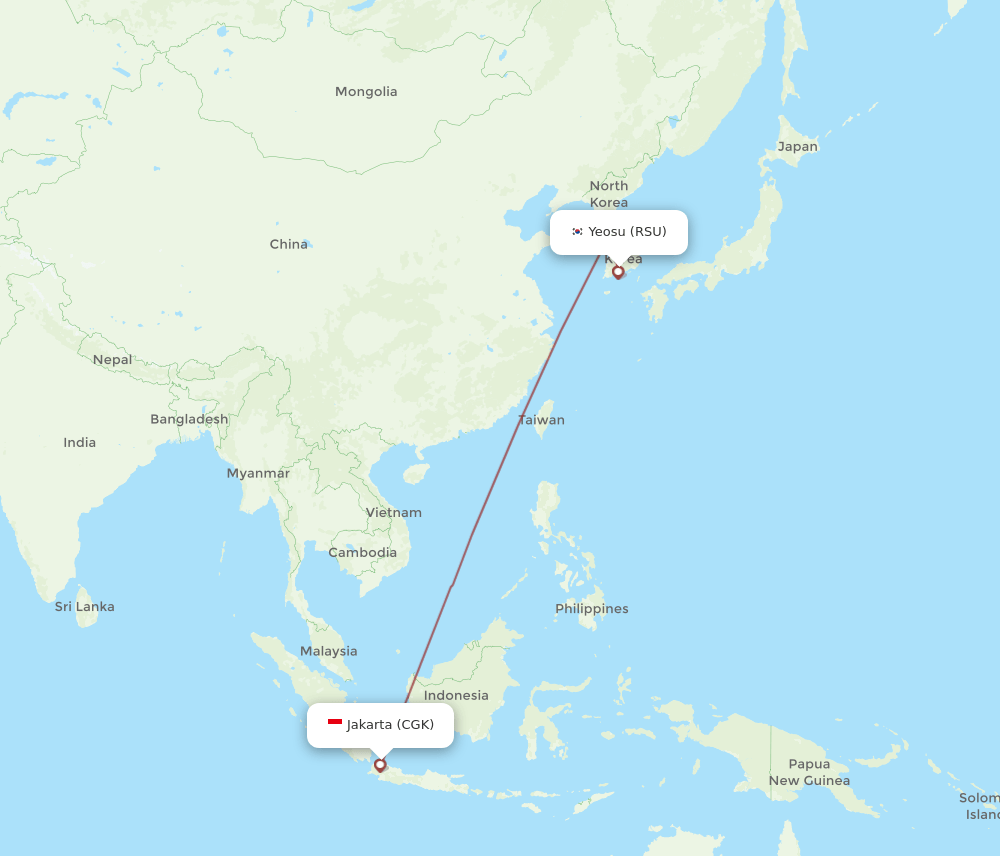 RSU-CGK flight routes
