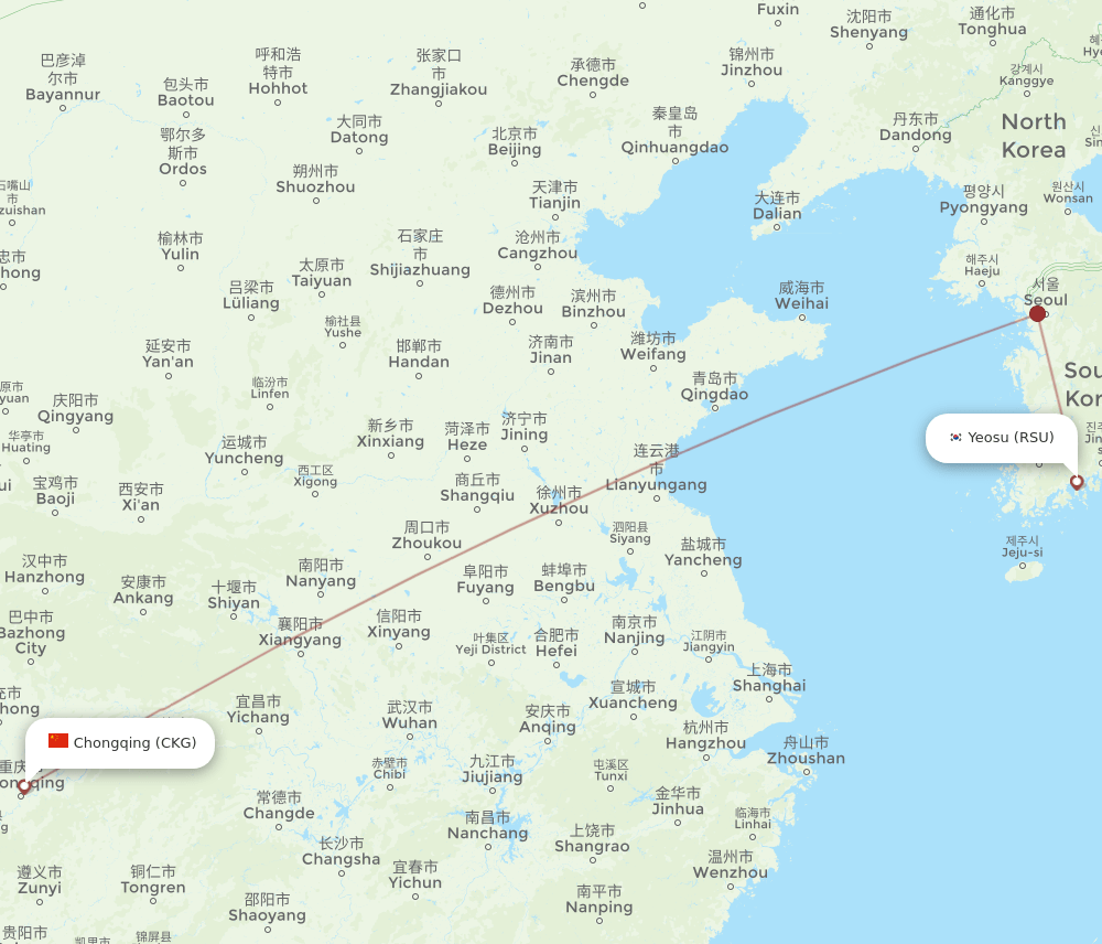 RSU-CKG flight routes