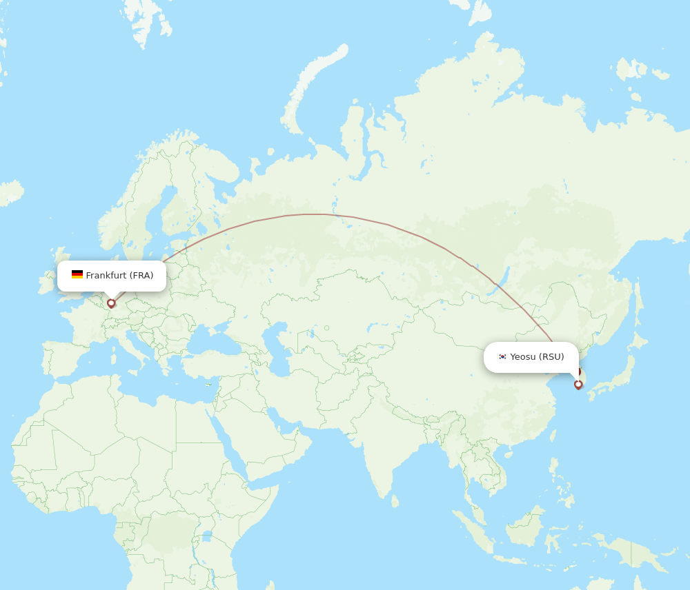 RSU-FRA flight routes