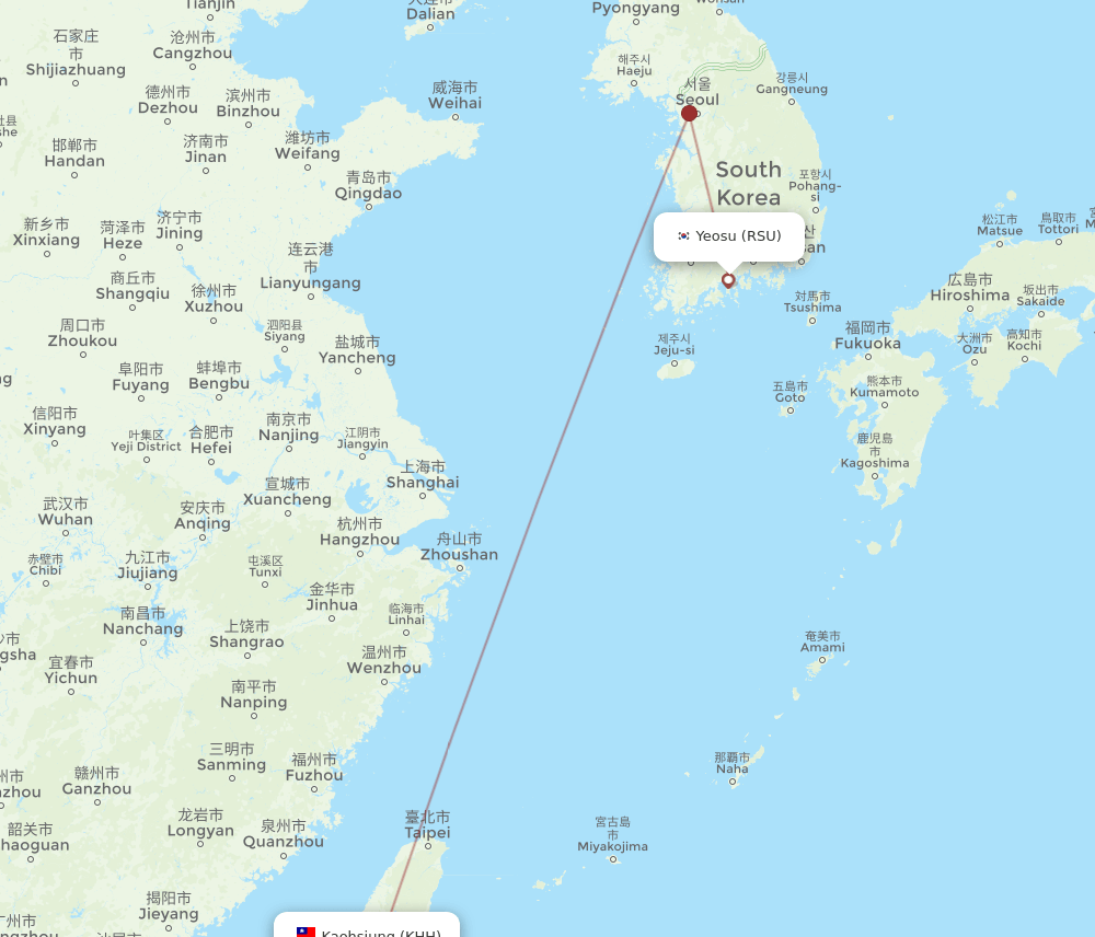 RSU-KHH flight routes