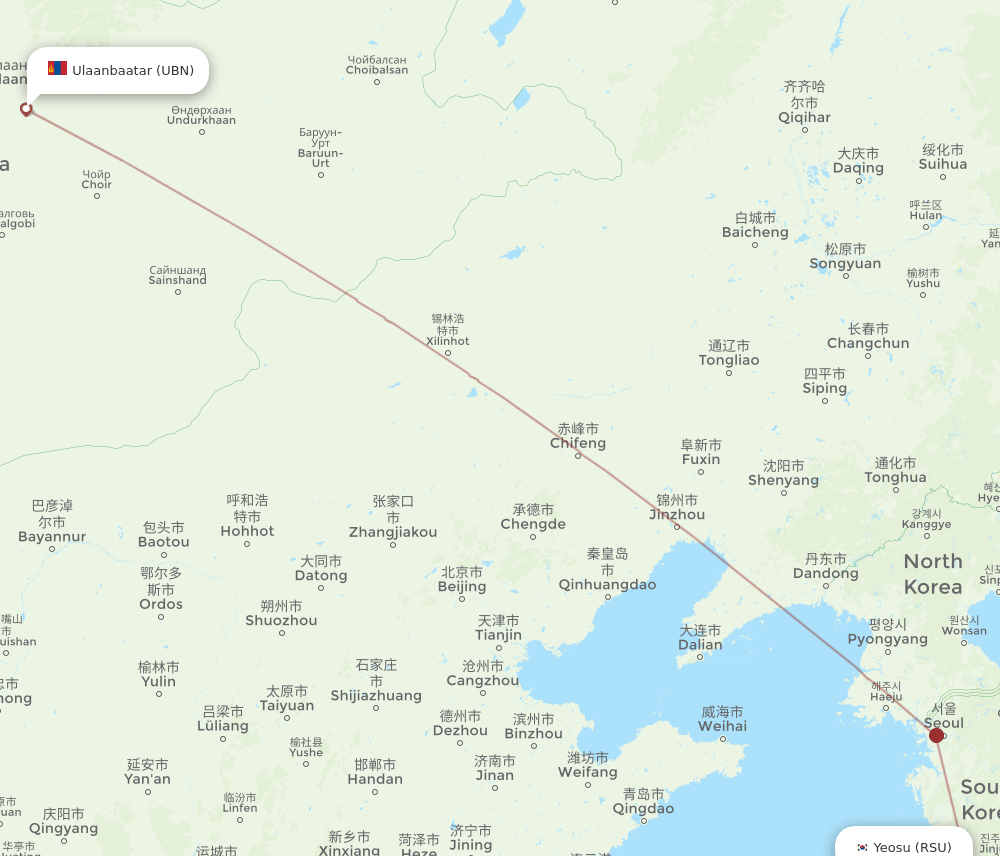 RSU-UBN flight routes