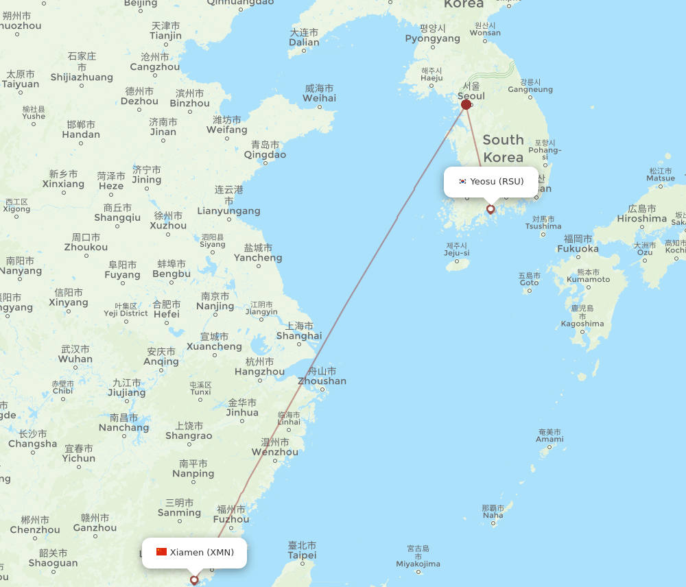 RSU-XMN flight routes