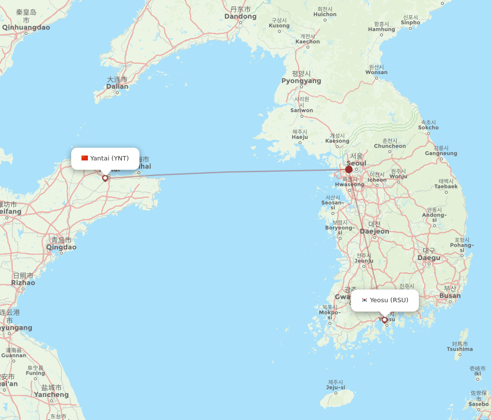 RSU-YNT flight routes