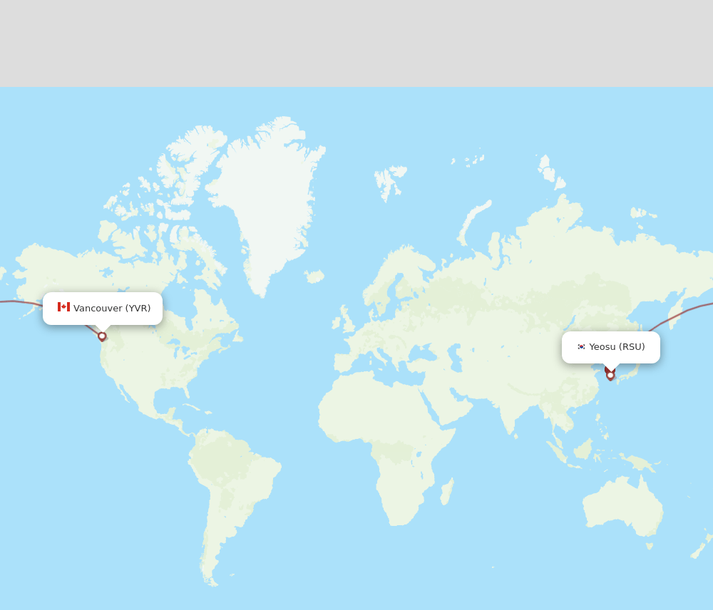 RSU-YVR flight routes