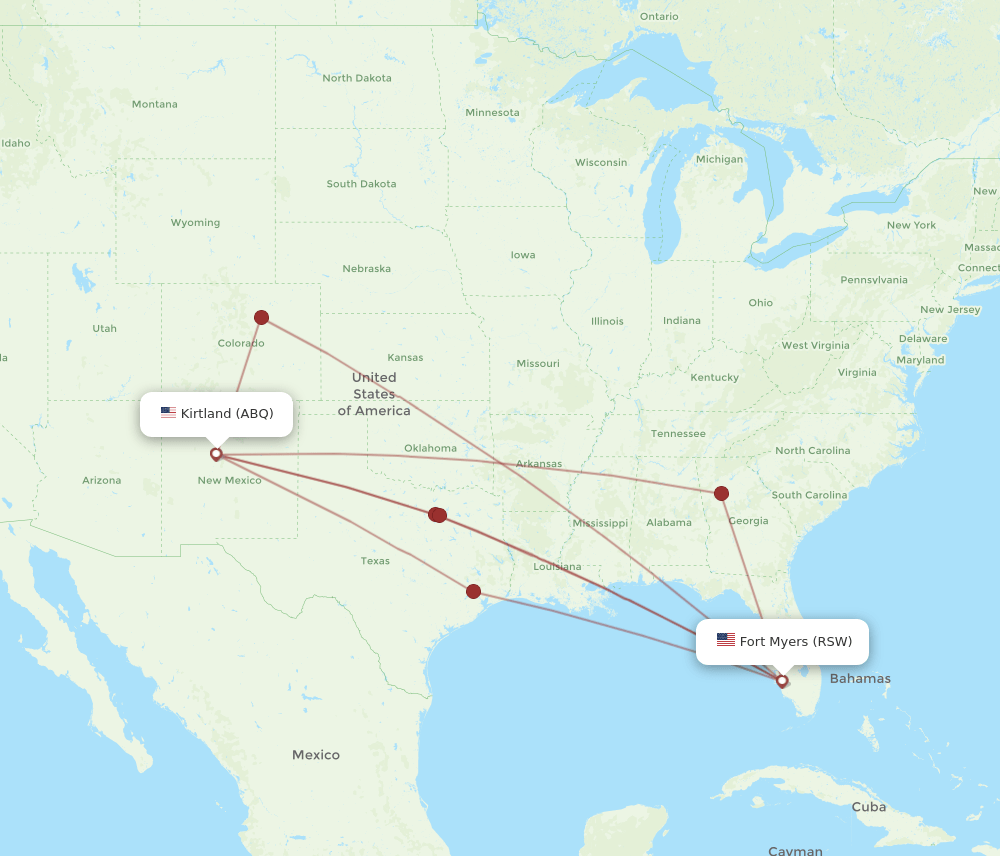 RSW-ABQ flight routes