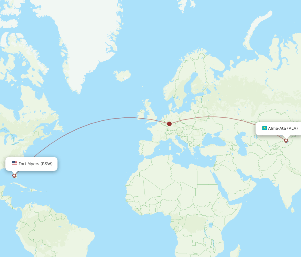 RSW-ALA flight routes