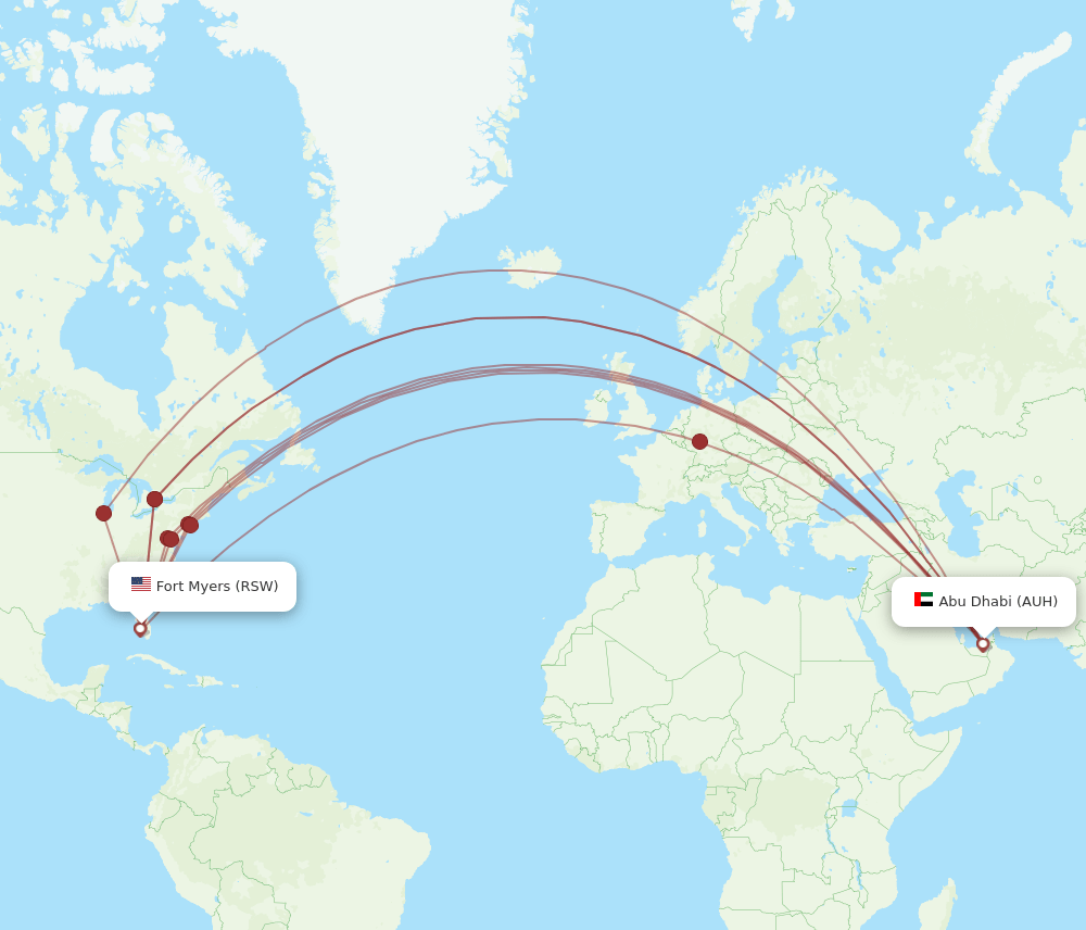 RSW-AUH flight routes
