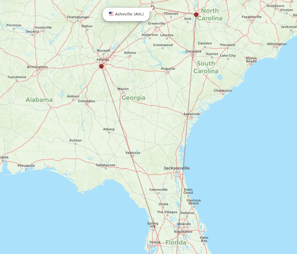 RSW-AVL flight routes