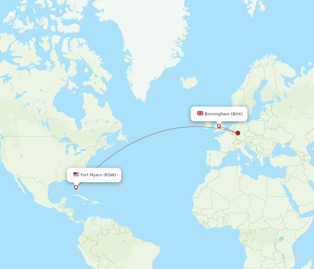 RSW-BHX flight routes