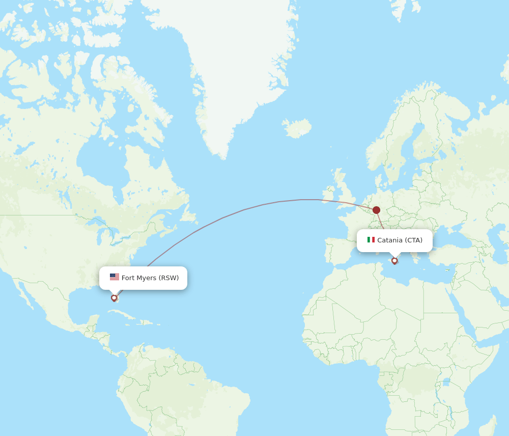 RSW-CTA flight routes