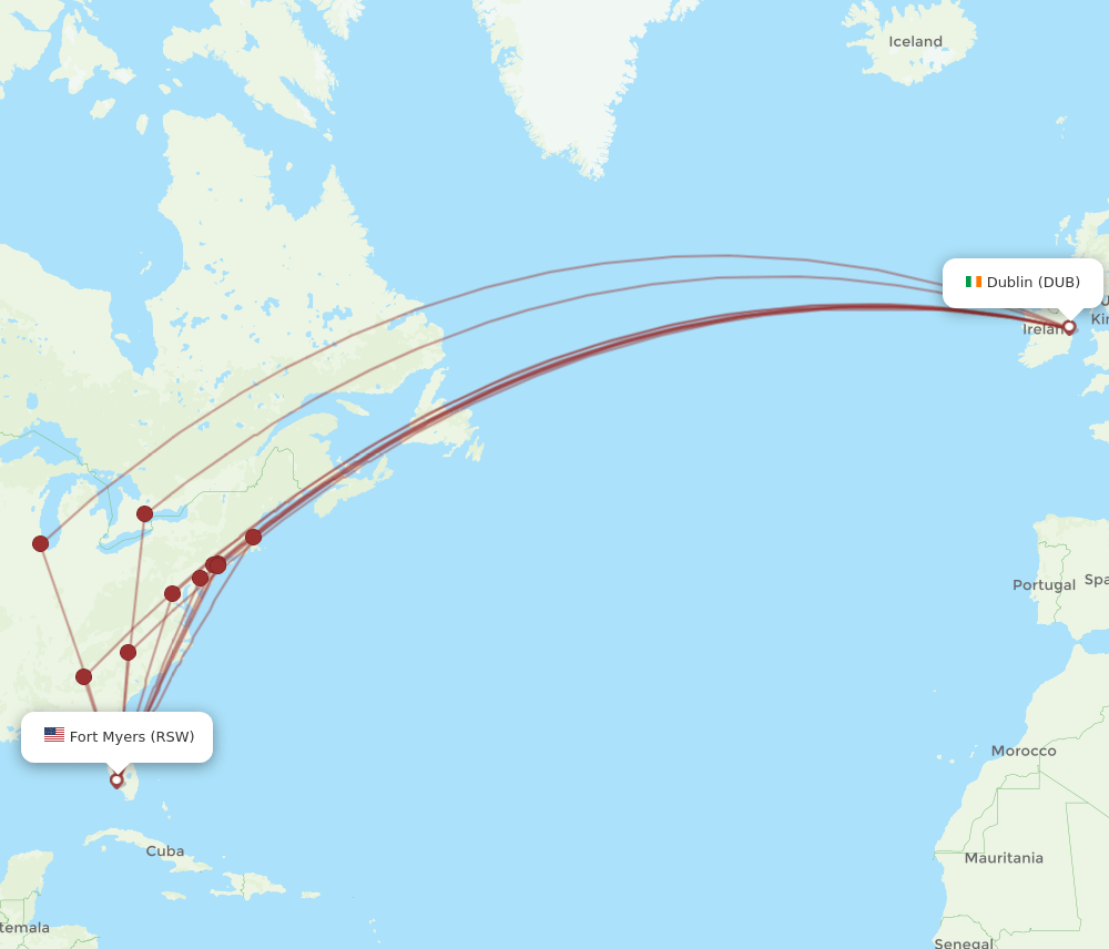RSW-DUB flight routes