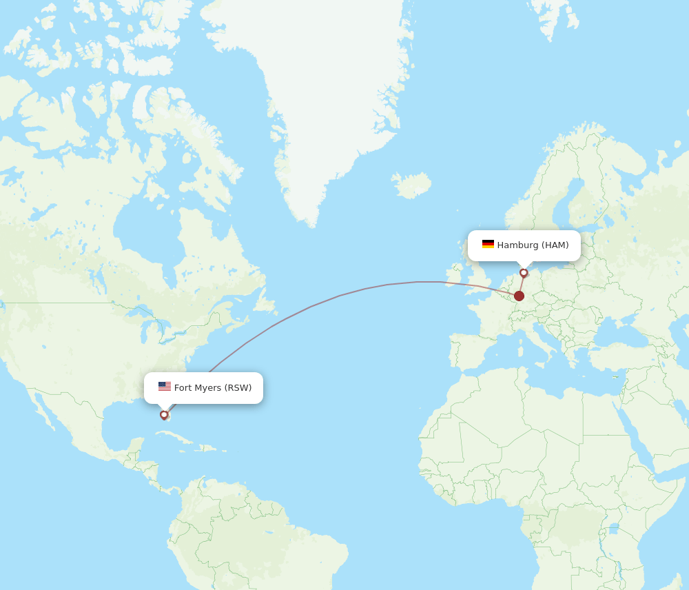 RSW-HAM flight routes