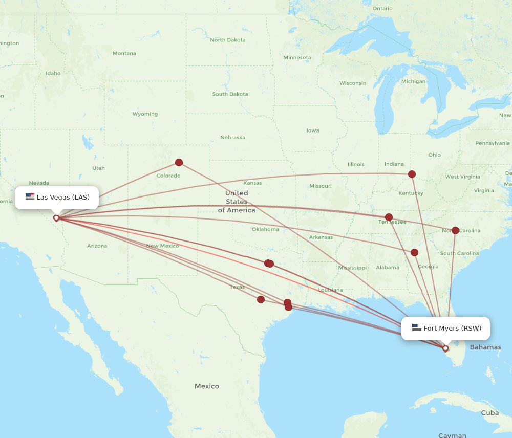 RSW-LAS flight routes