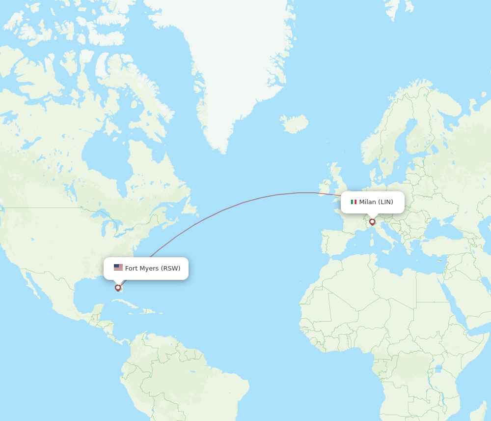 RSW-LIN flight routes