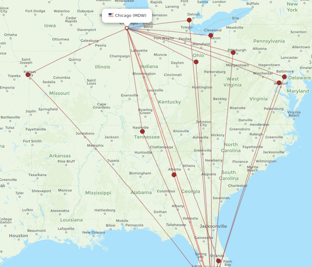 RSW-MDW flight routes