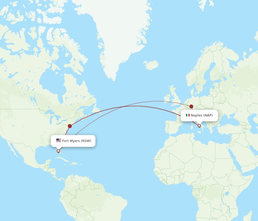 RSW-NAP flight routes