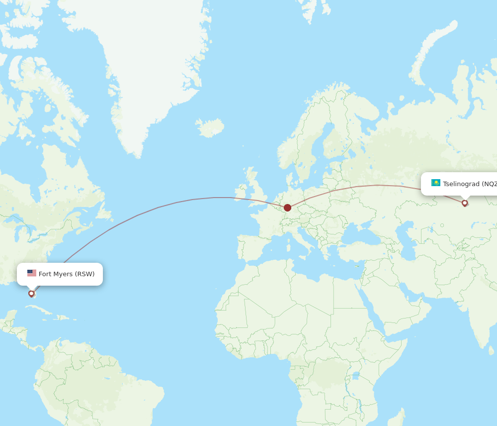 RSW-NQZ flight routes