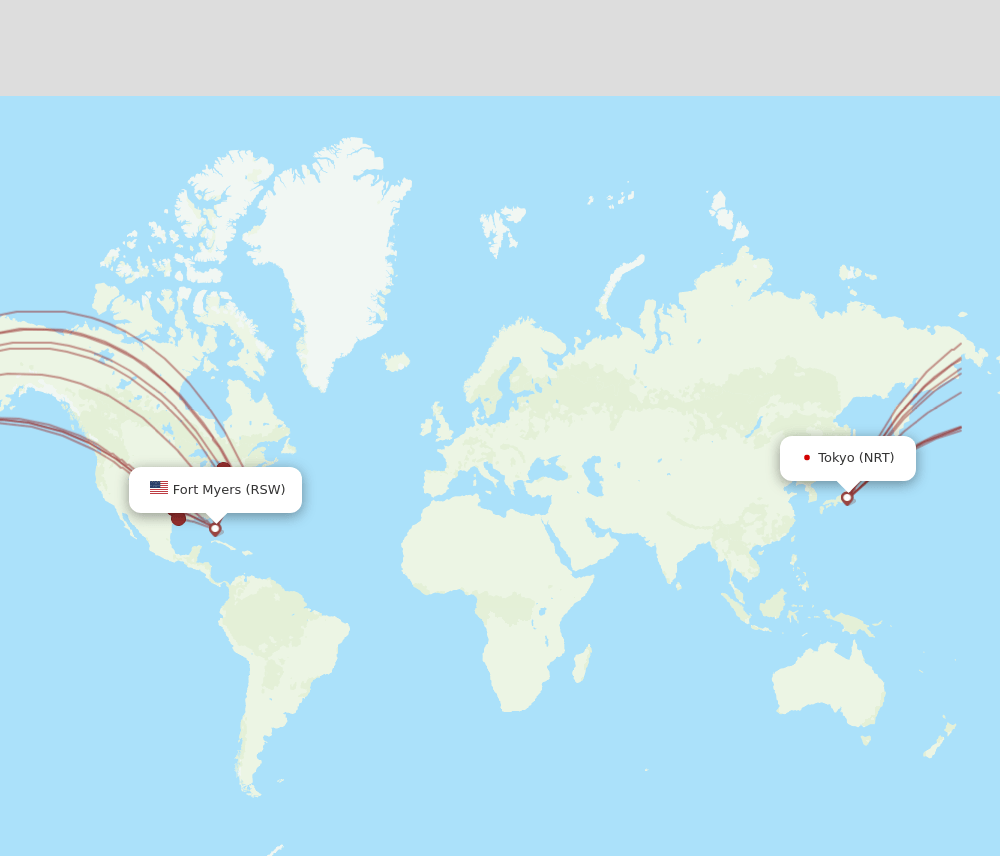 RSW-NRT flight routes