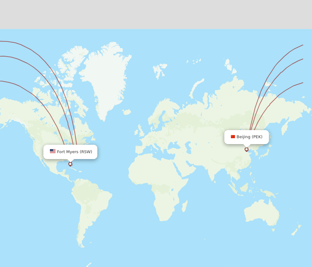 RSW-PEK flight routes