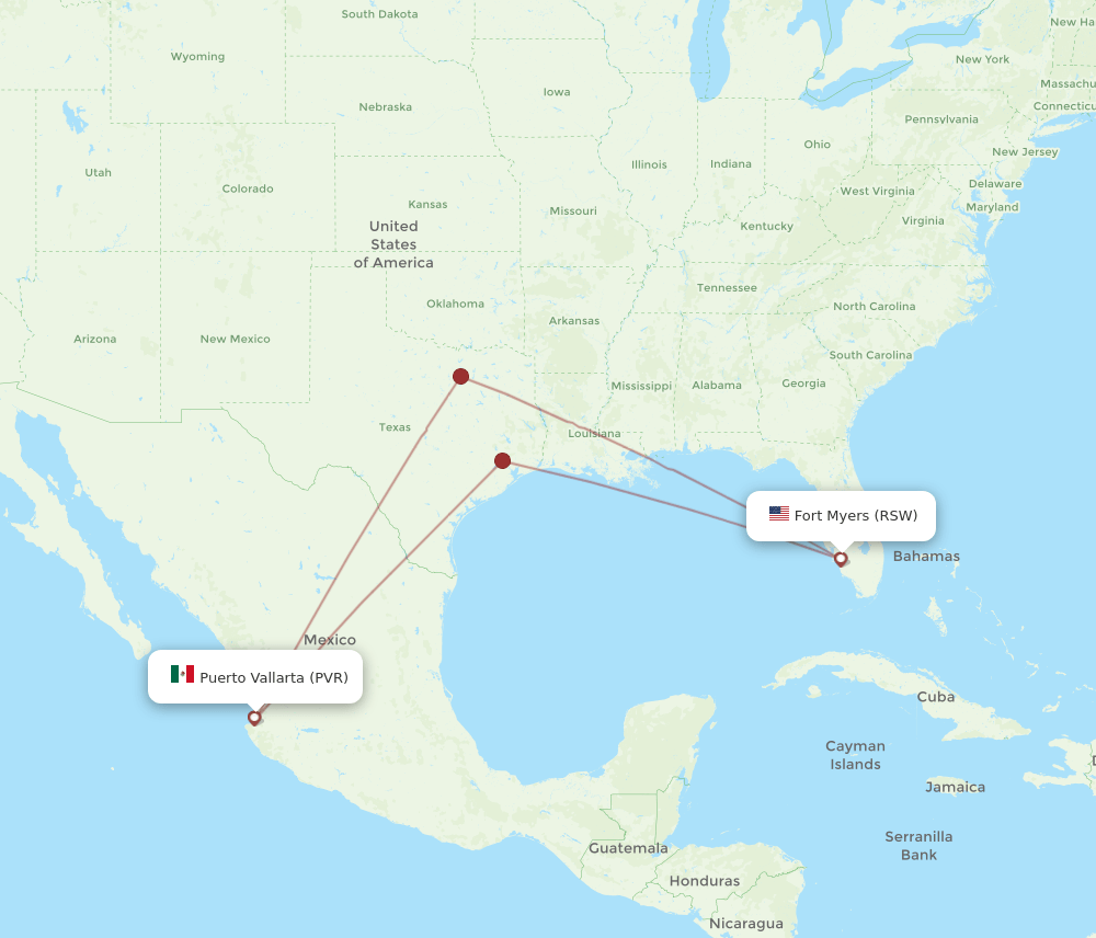 RSW-PVR flight routes