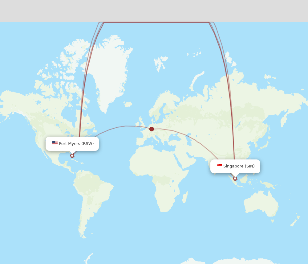 RSW-SIN flight routes
