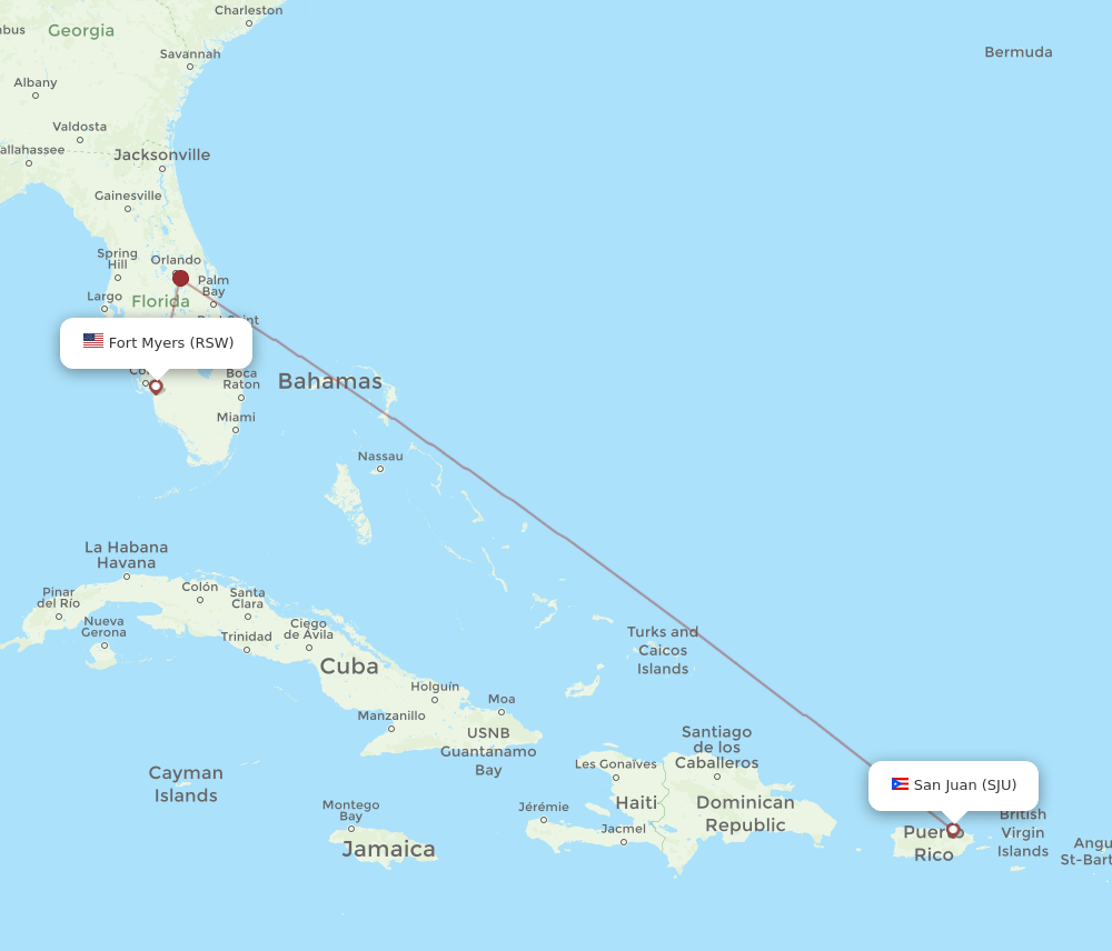 RSW-SJU flight routes