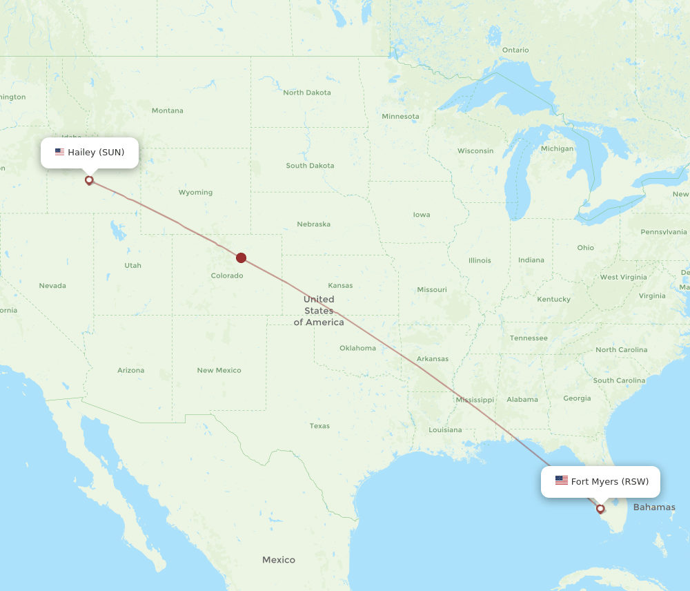 RSW-SUN flight routes