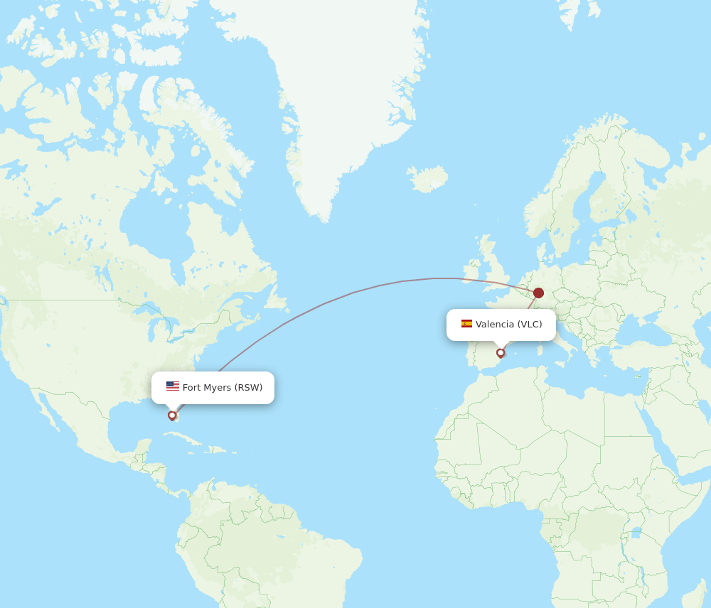 RSW-VLC flight routes