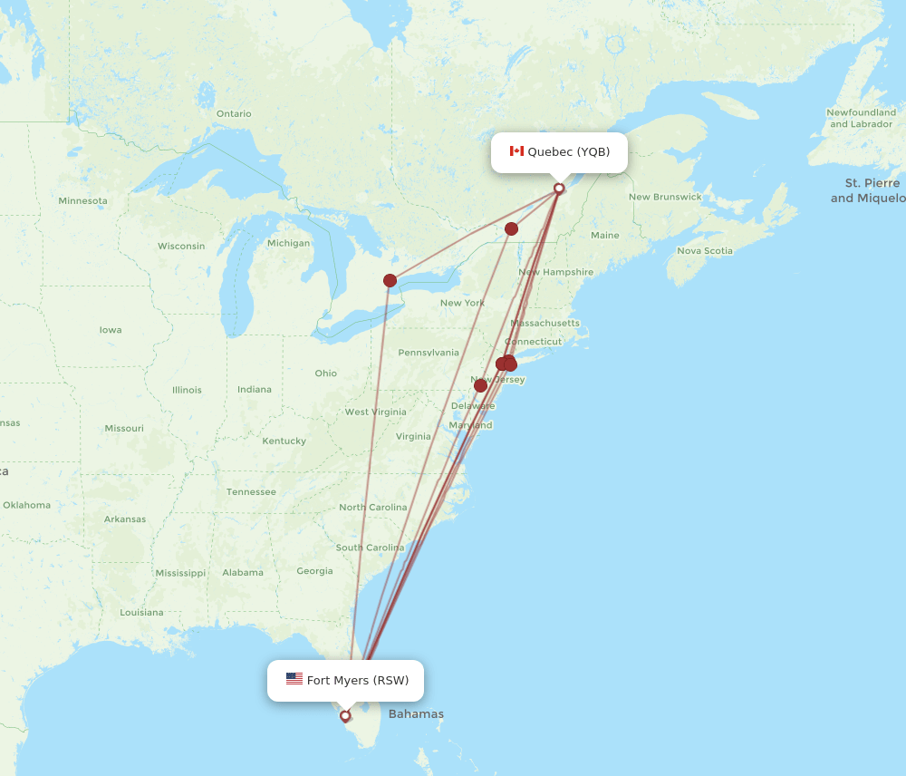 RSW-YQB flight routes