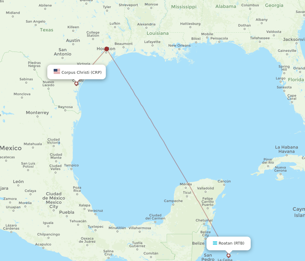 RTB-CRP flight routes