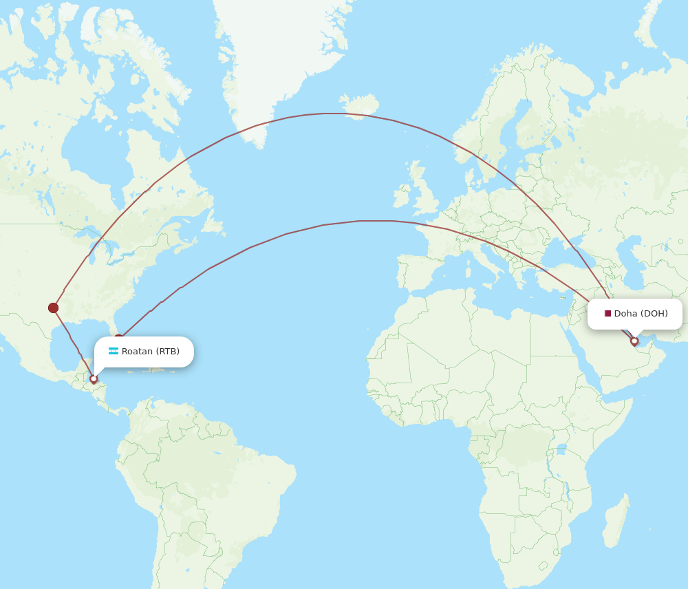 RTB-DOH flight routes