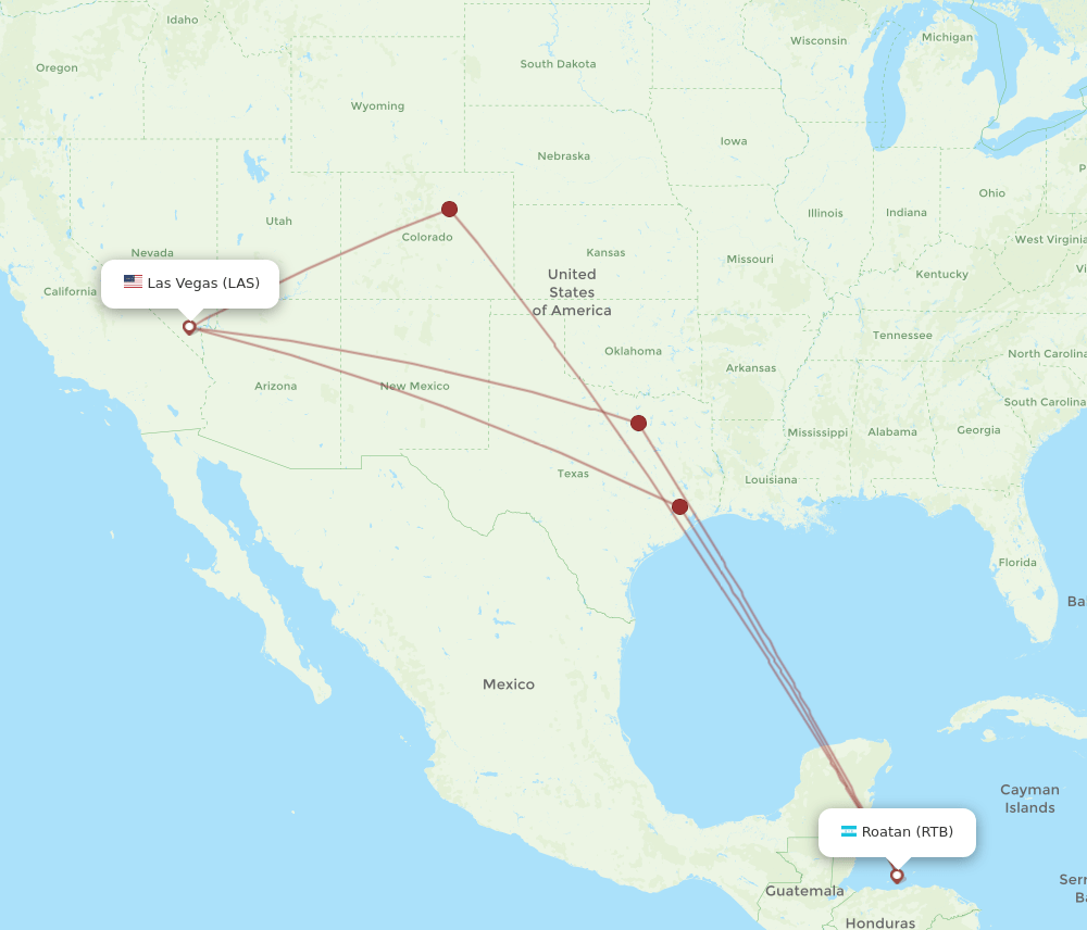 RTB-LAS flight routes
