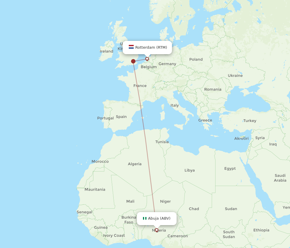 RTM-ABV flight routes