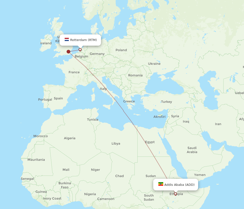 RTM-ADD flight routes