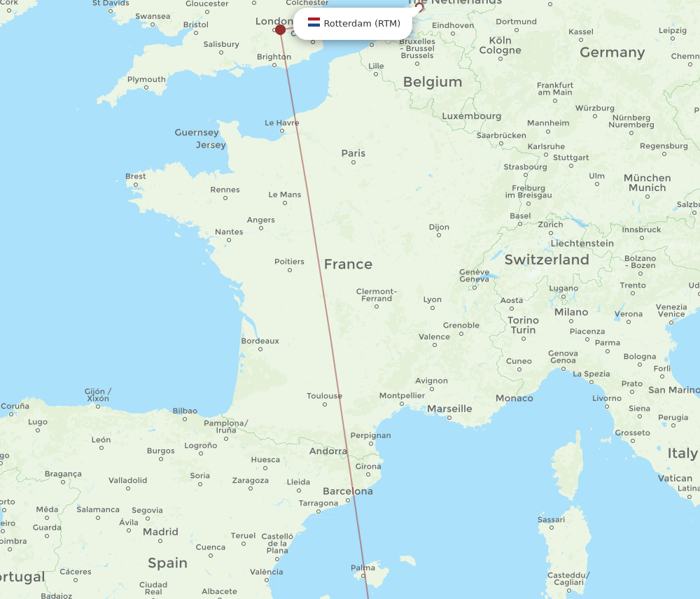 RTM-ALG flight routes