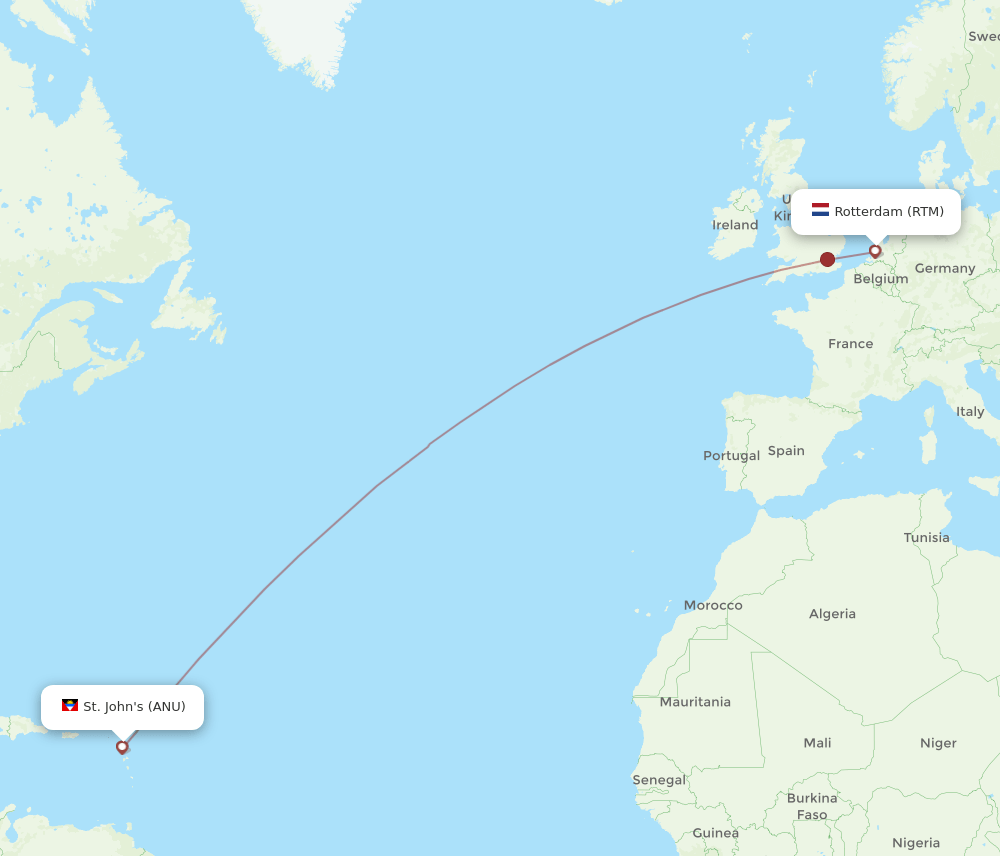 RTM-ANU flight routes