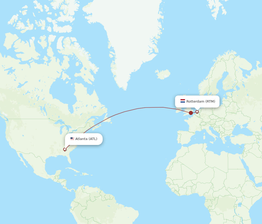 RTM-ATL flight routes